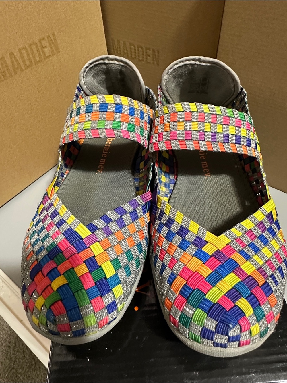 bernie mev. Rainbow Woven Mary Jane Sandals